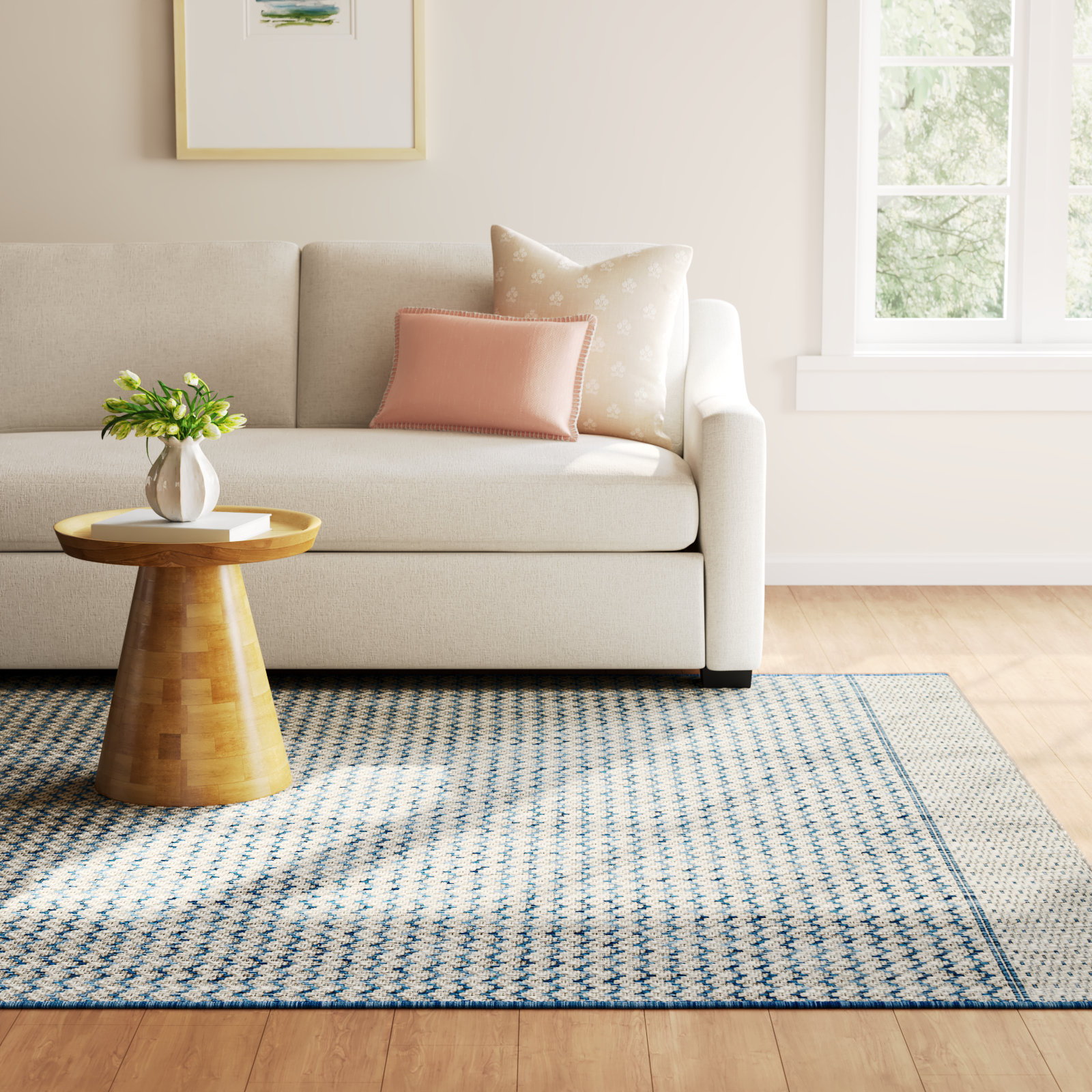 Loloi Rugs Isle Gray Blue Chevron Rug, Rectangle 5'3" x 7'7"