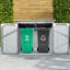Remise de rangement, la poubelle peut contenir 2 poubelles en métal pour le rangement des ordures, acier inoxydable galvanisé, remise pour la pelouse du jardin-111278960