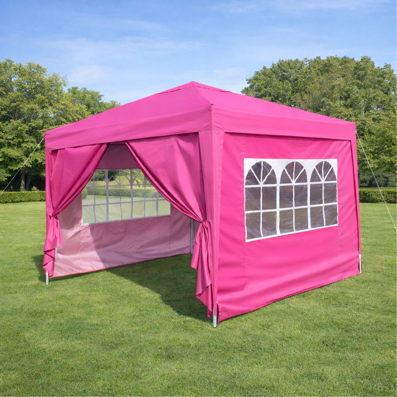 Outdoor 10x 10Ft Pop Up Gazebo Canopy Tent Removable Sidewall with Zipper,2pcs Sidewall with Windows,with 4pcs Weight sand bag,with Carry Bag