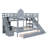 Castle Style Bunk Bed with with 2 Drawers 3 Shelves and Slide -256668417-256668422