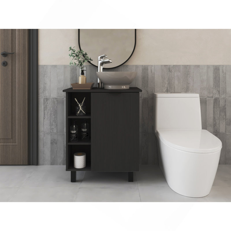 Lavabo pour salle de bain Stites, noir, Noir