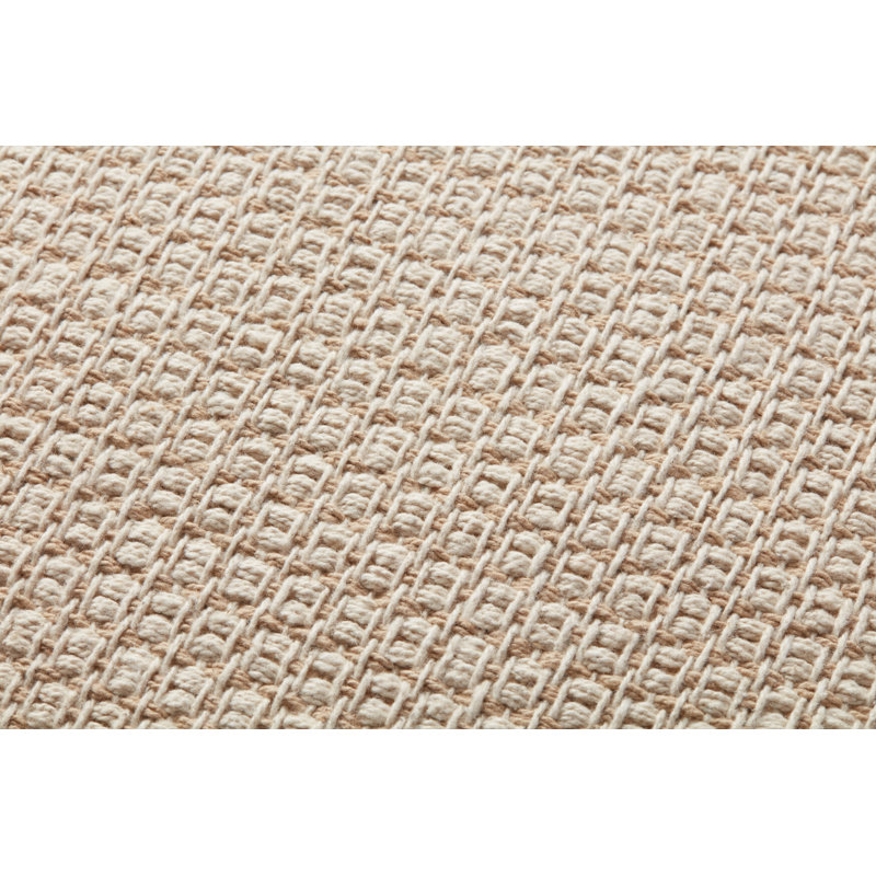 Beige and Ivory Textured Cotton Accent Pillow