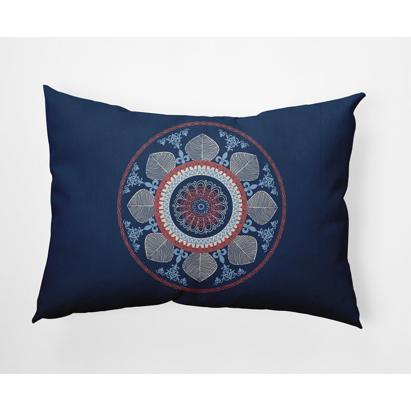  Housse et insert de coussin rectangulaire en vitrail pour l'extérieur, Bleu marine