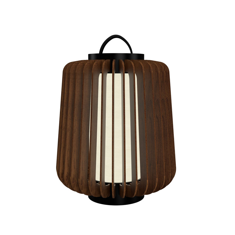 Stecche Di Legno Desk Table Lamp, Imbuia, 9.06" H x 7.87"W x 7.87" D