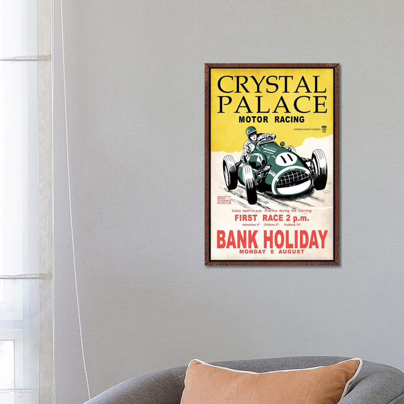 Crystal Palace Racing II 1 Piece Wall Art on Canvas, 66.04cm H x 45.72cm W x 3.81cm D, Classic Brown Wood Framed