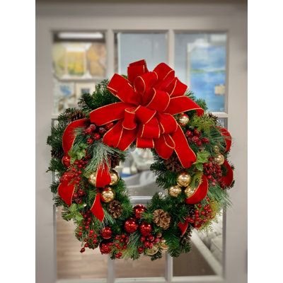 Johnavan Faux Evergreen 32'' Holiday Wreath