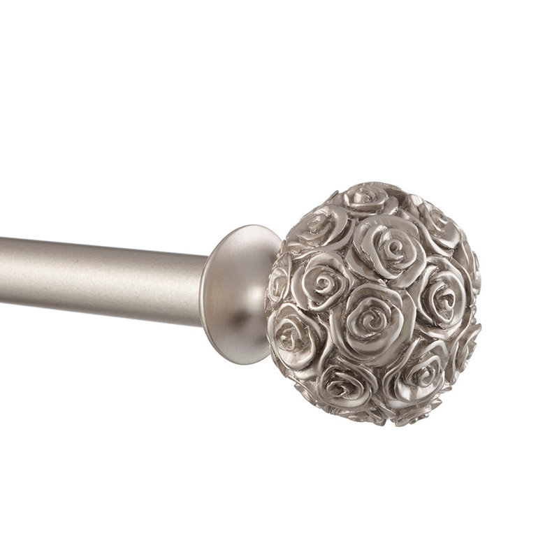 Ensemble de tringle à rideaux et de faîteaux coordonnés 1 po Etheredge, 36 po - 72 po, Argent