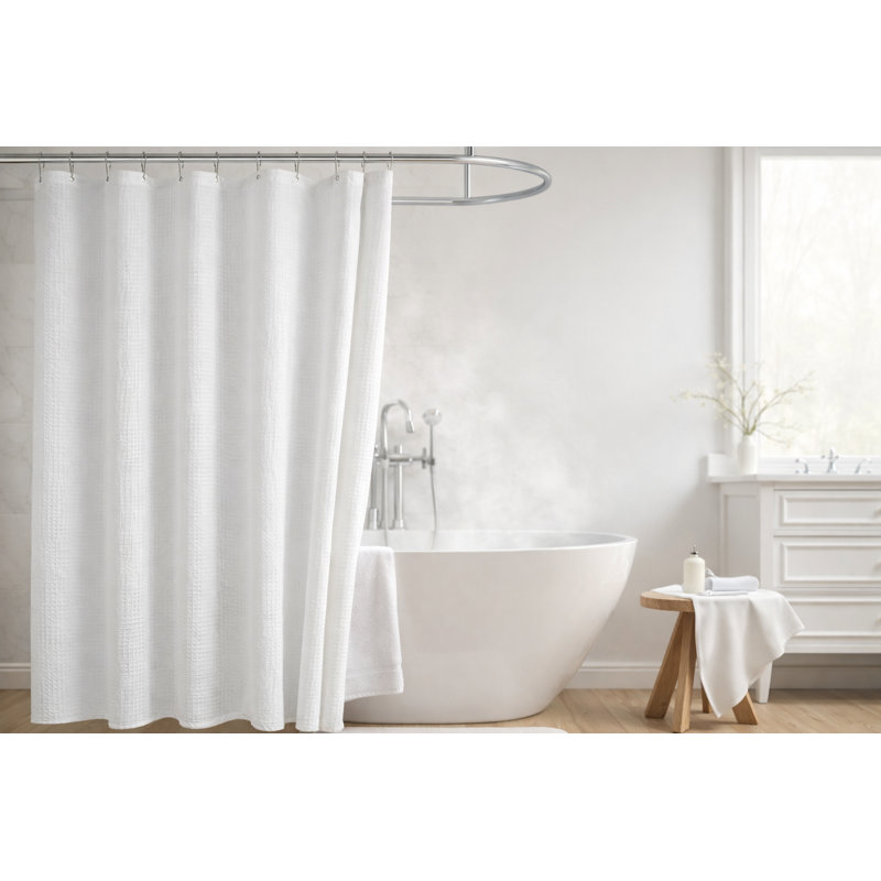 Crochets de rideau de douche Karmindy, blanc