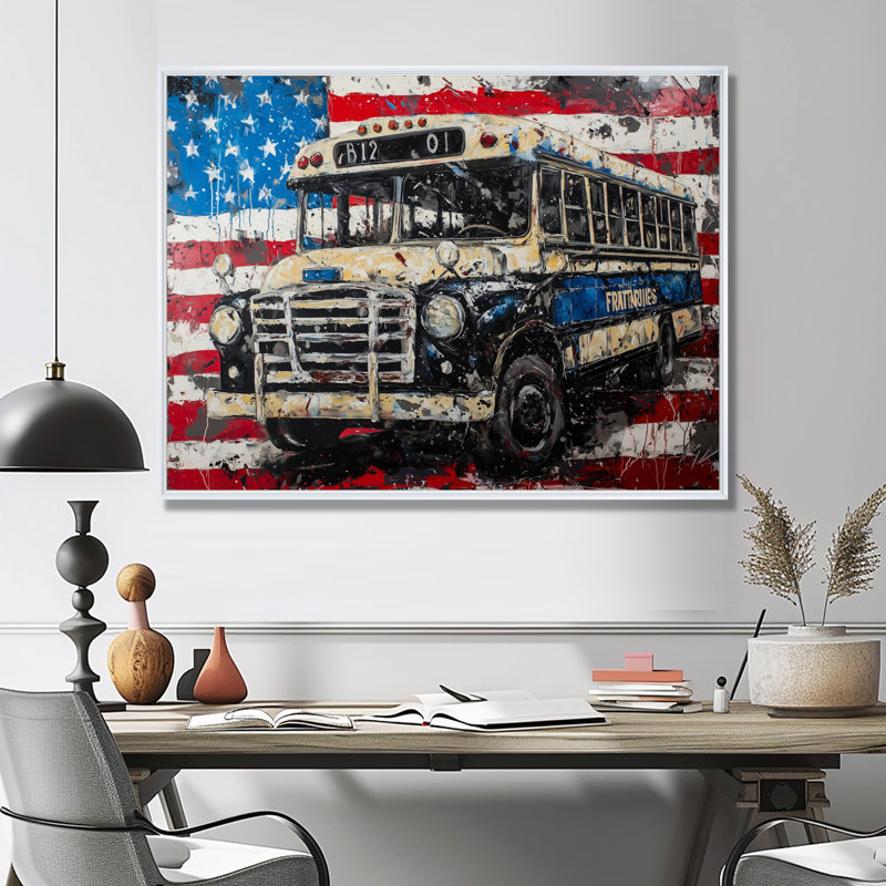 Kyston - Usa Patriotist Wall Art, 12" H x 20" W, Floater Framed Print, White