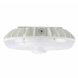 Round LED Garage Canopy Light With Motion Sensor 30W 45W 60W 5000K 120-277V Dimmable White Housing Fixture