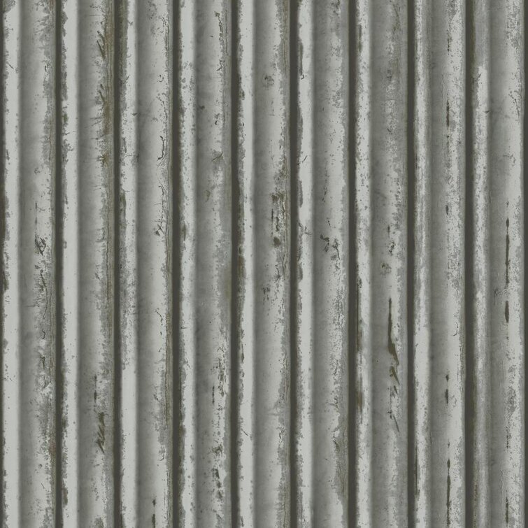 Weathered Metal 32.8' L x 20.8" W Wallpaper Roll