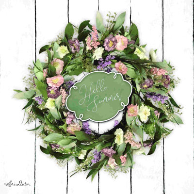«Hello Summer Wreath», impression sur toile tendue