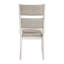 Ensemble de 2 chaises d'appoint de style campagne moderne, finition blanc antique, dossier rembourré, mobilier en bois | Idée de cadeau
