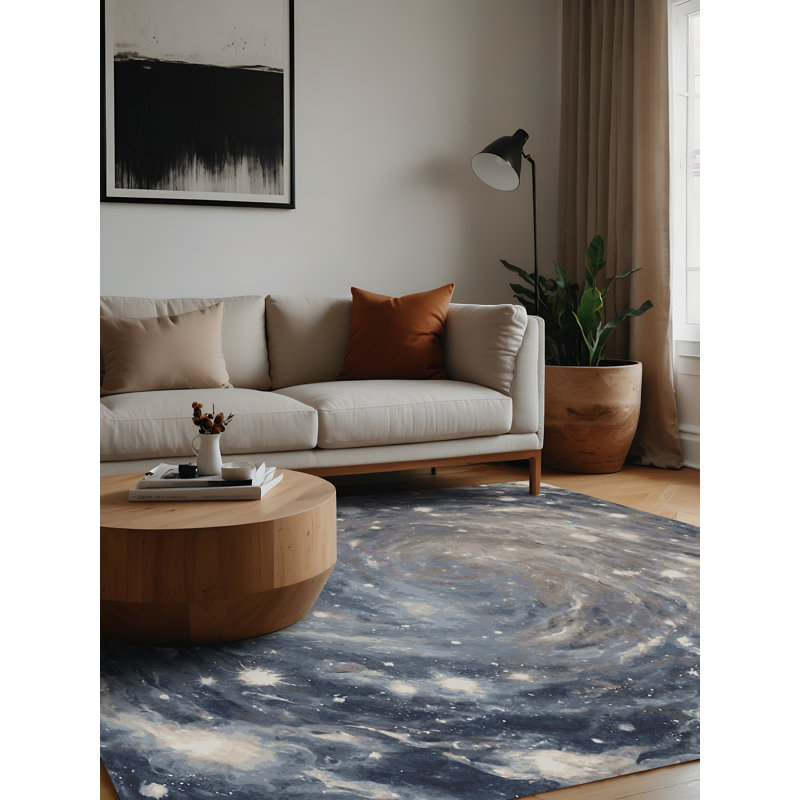 Tapis gris lavable à la machine, Carré 8 pi