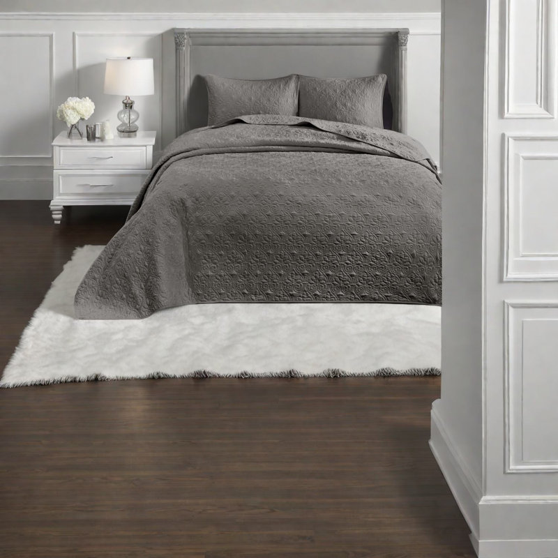 Comfortable Cotton Bedding Sets, Dark Grey, Oversized King For Home