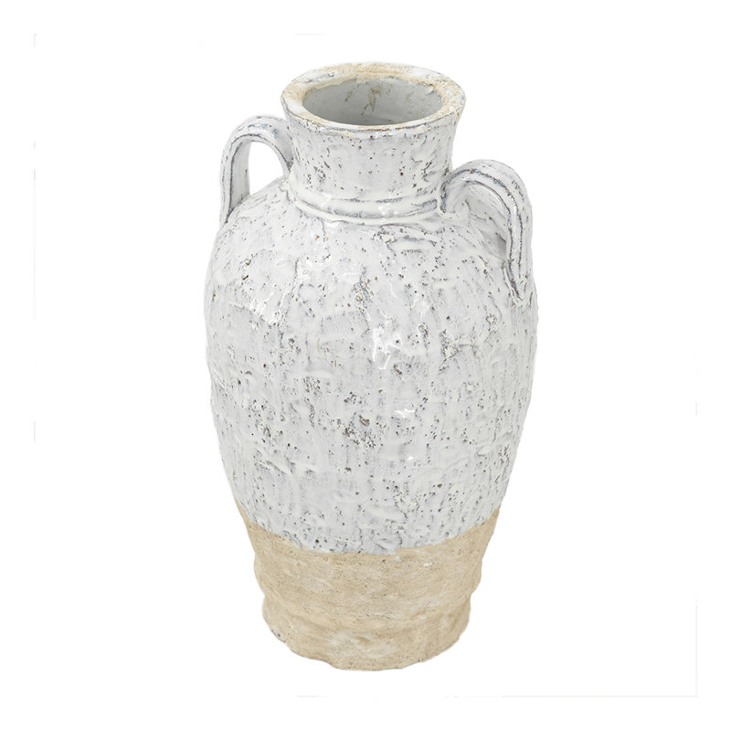 Two Handled Flower Vase, 15.7" H x 8.7" W x 8.7" D