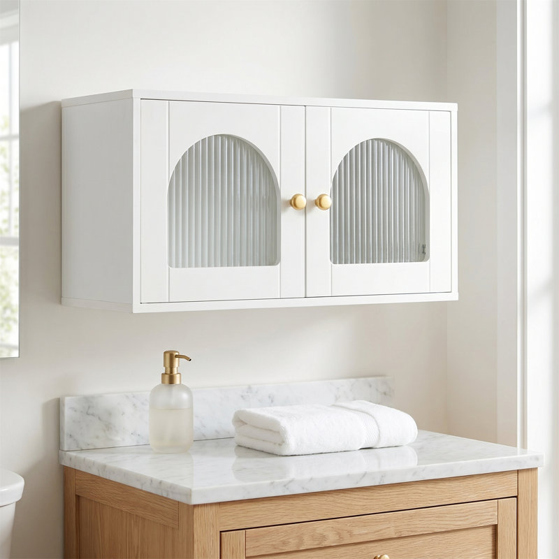 Armoire murale à porte vitrée, idéale pour les cuisines, les salles de bain et les salons