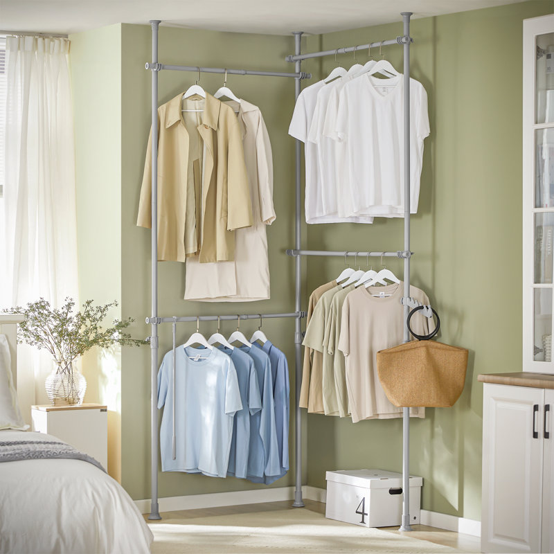 Shanell 138cm - 235cm Wide Clothes Storage System, Grey