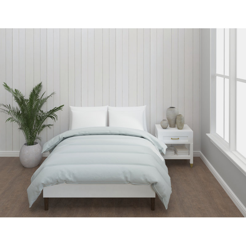 Édredon en duvet de coton 300tc, Bleu, Très grand édredon