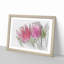 Pair of Pink Tulip Flowers in Abstract - Picture Frame Drawing Print-55735231-55735233