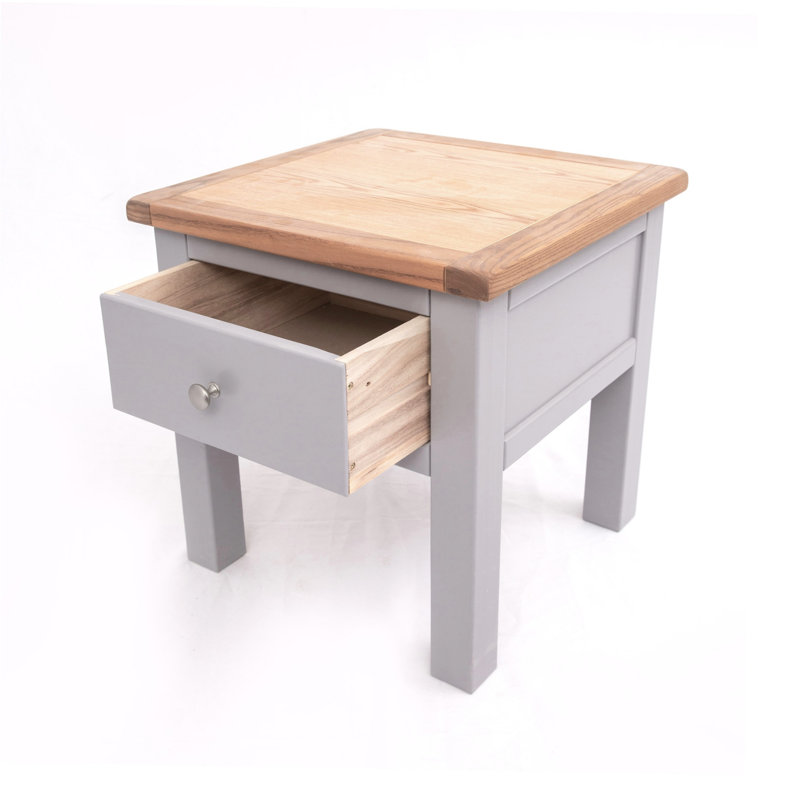 Mier Frame End Table, Grey/Chrome