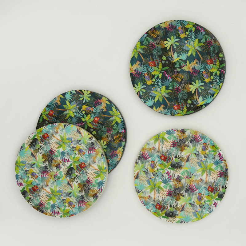 Ensemble de 4 sous-verres Jungle Bloom