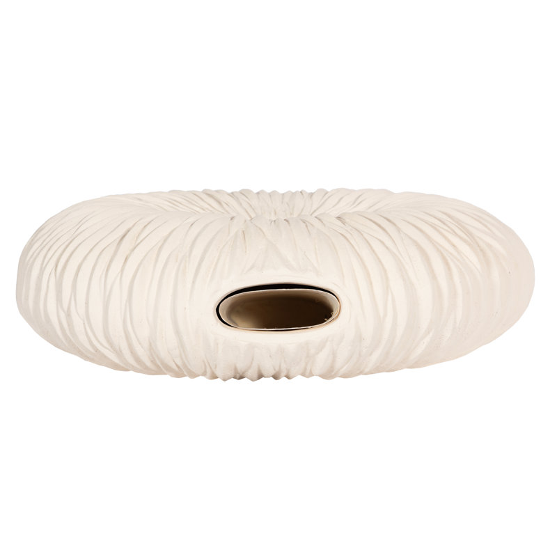 Waves Off White 28" Indoor / Outdoor Resin Floor Vase