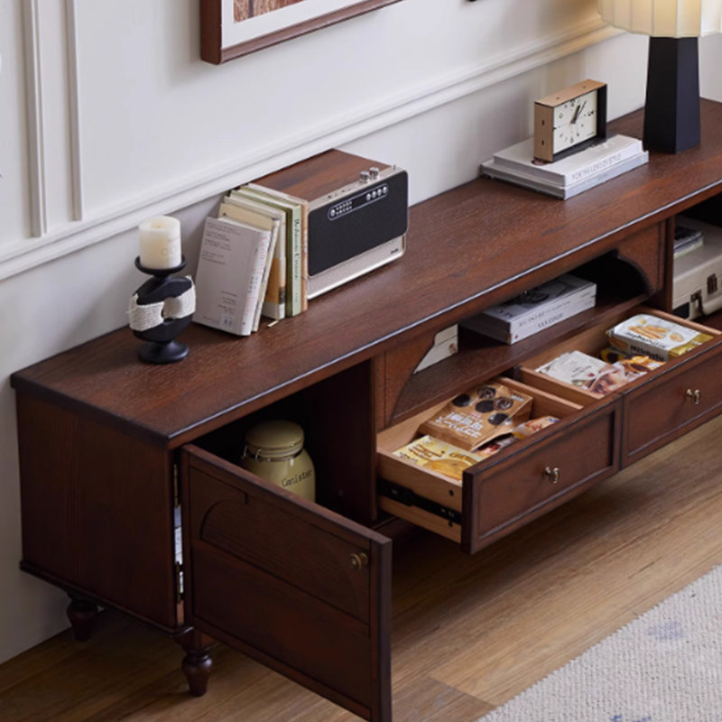 Meuble télé rétro et niche, H 22,04 po x L 86,61 po x l 15,74 po