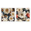 Ensemble de 2 collages floraux contemporains blancs et dorés-1209248977-1209248976