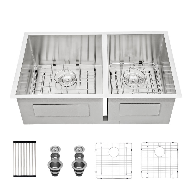 30'' L Undermount Double Bowl Stainless Steel Kitchen Sink
