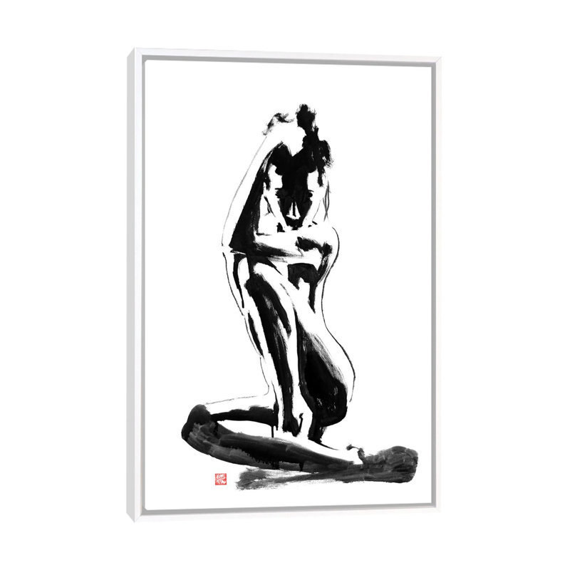 Modest by Péchane - Print on Canvas, 66.04 cm H x 45.72 cm W, White Framed