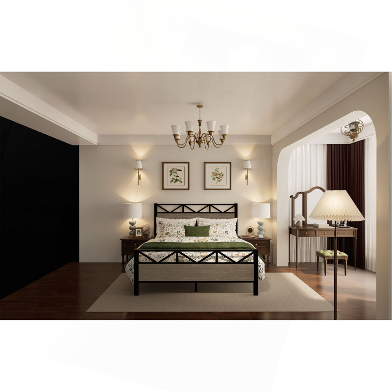 Full Size Bed Frame,Easy Assembly, Brown