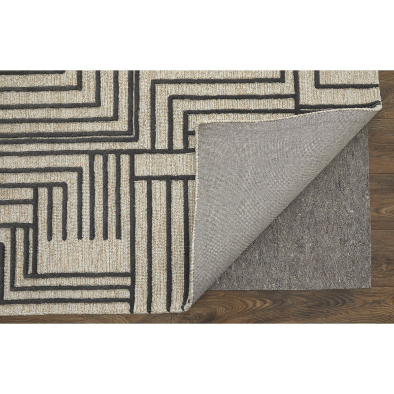 Gansett Modern Geometric, Tan/Brown Area Rug, Rectangle 8' x 10'