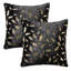 Ensemble de 2 coussins décoratifs en fausse fourrure à motif de plumes dorées (insert inclus)-100181784-130944592-100181785