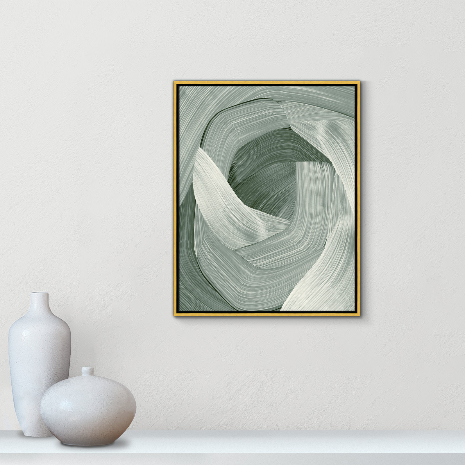 Wyn "Enriched Emerald" Print, Gold , 29.5" H x 23.5" W