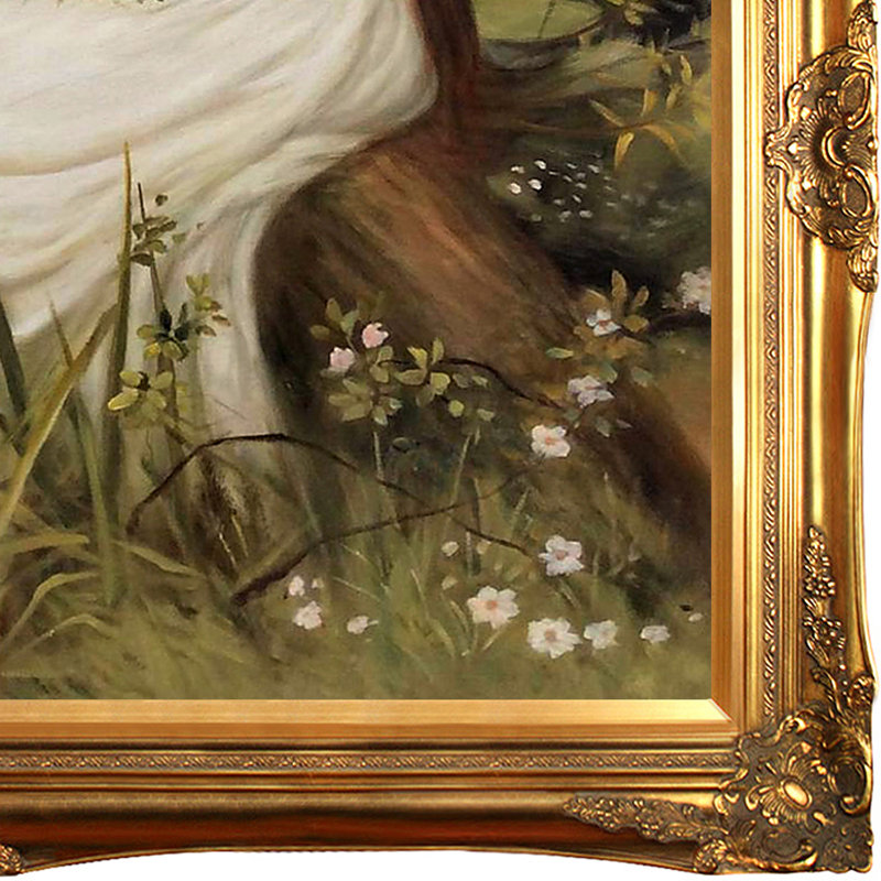 Ophelia, peinture sur toile encadrée, H 44 po x l 32 po x P 2 po, Or victorien