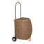 Panier en osier avec roulettes, brun foncé