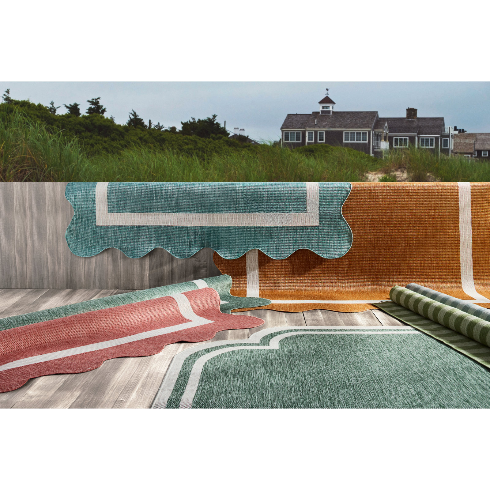 Skiles Geometric Outdoor Rug, Rectangle 5'3" x 6'11.9"