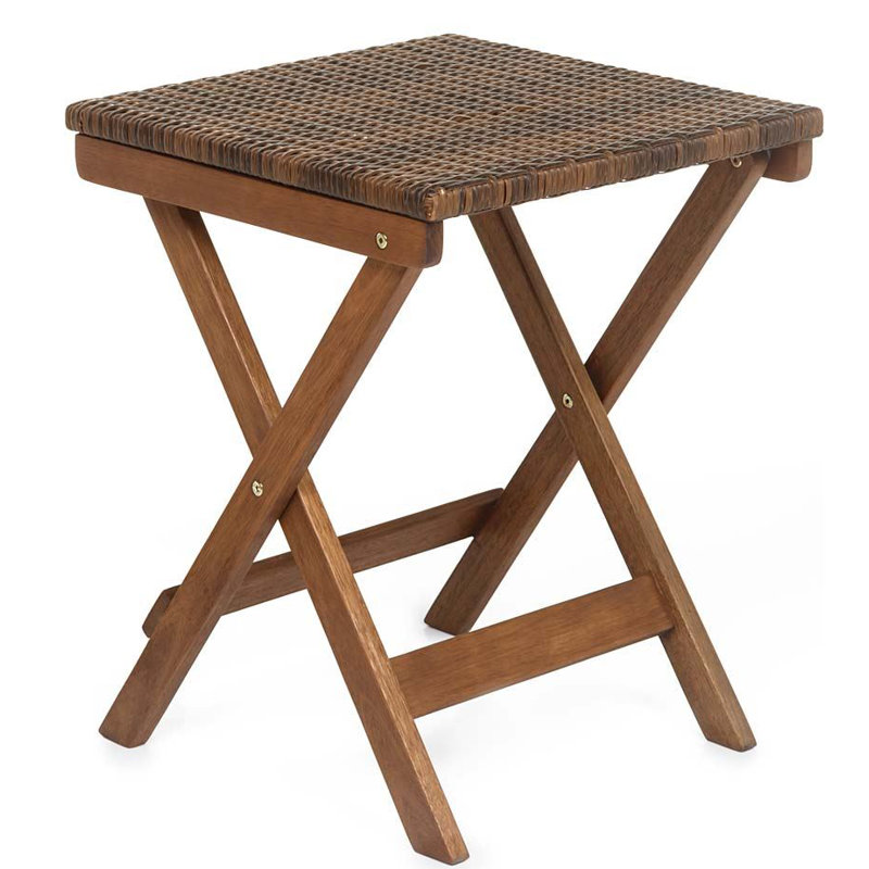 Claytor Square Folding Outdoor Side Table , 18'' in. W 18'' in. D, Brown