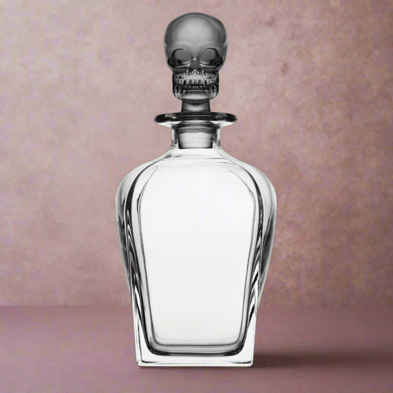 Skull 24 oz. Whiskey Decanter, Gray/Clear