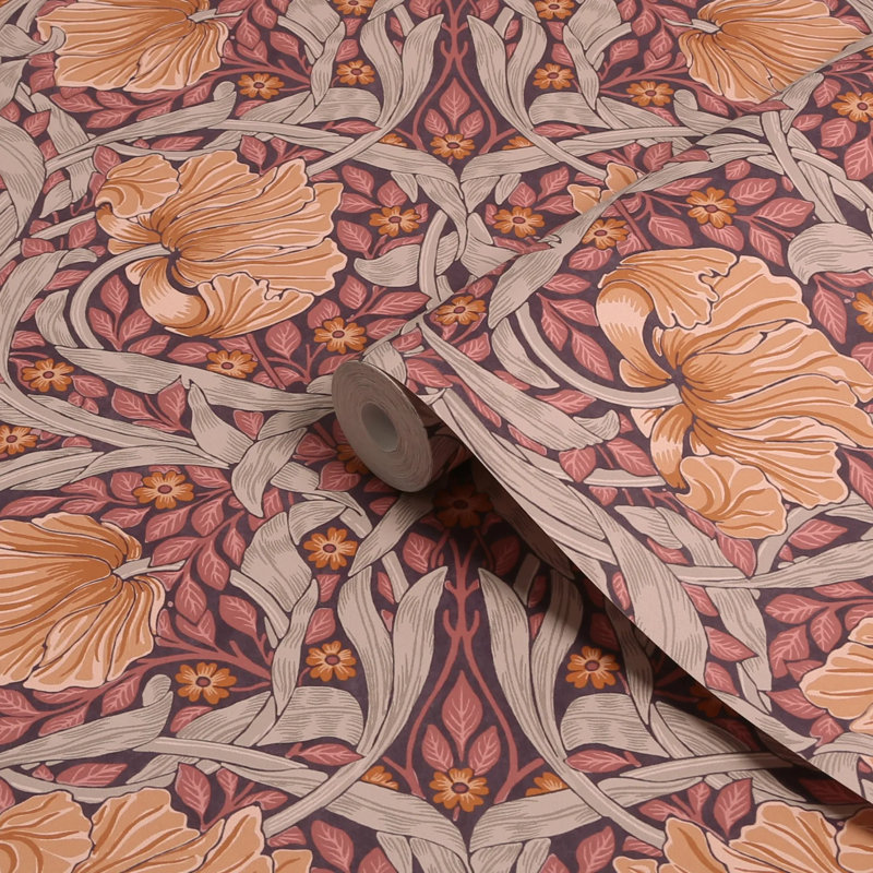 William Morris At Home Pimpernel Floral Wallpaper, Red