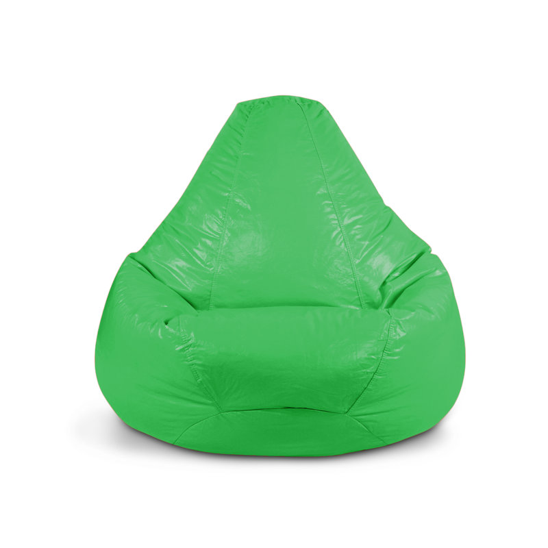 Faux Leather Bean Bag Chair & Lounger, Green Faux Leather