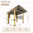 11 Ft. x 10 Ft. Wood Patio Gazebo with Privacy Curtains and Ceiling Hook