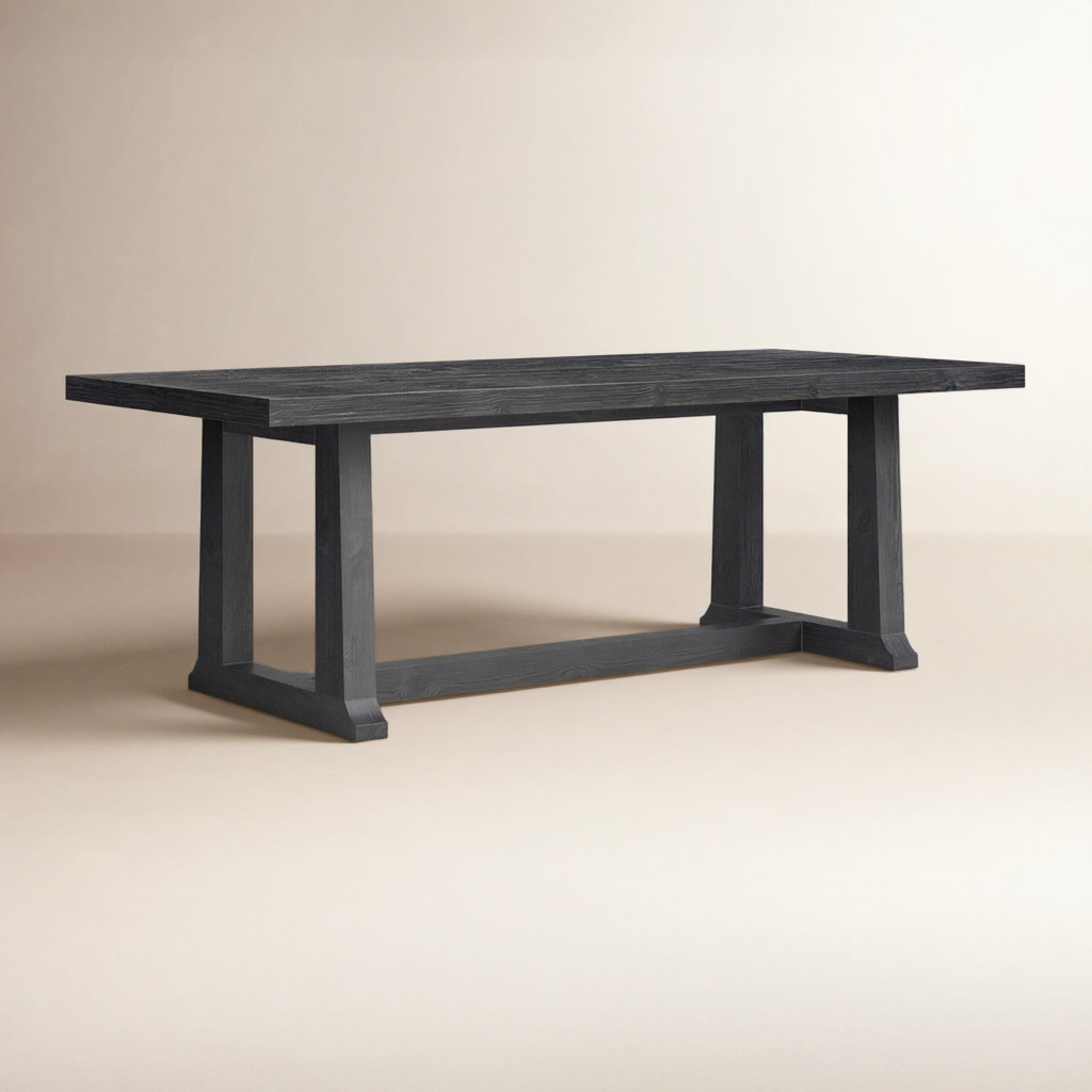 Daila Dining Table, Black, 30" H x 39.25" W x 110" L