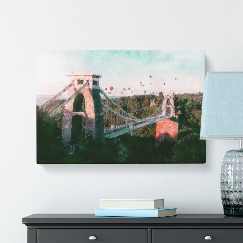 Clifton Suspension Bridge In Bristol Painting - Wrapped Canvas Graphic Art, 60cm H x 91cm W x 3cm D