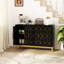 Buffet 4 portes avec bordure dorée, noir-2001957963
