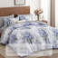 Ensemble d'édredon floral 7 pièces, lit toutes saisons en microfibre douce dans un sac avec draps-123554061-123554075