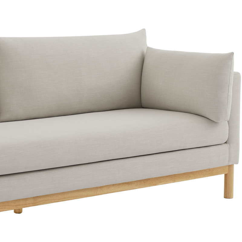 Lewellen 66" Linen Textured Fabric Loveseat, Beige