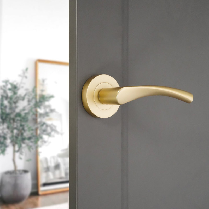 Mercury Lever Door Handle Satin Brass