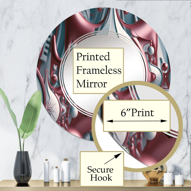 Plovivid - Miroir mural rond moderne, 32 po x 32 po